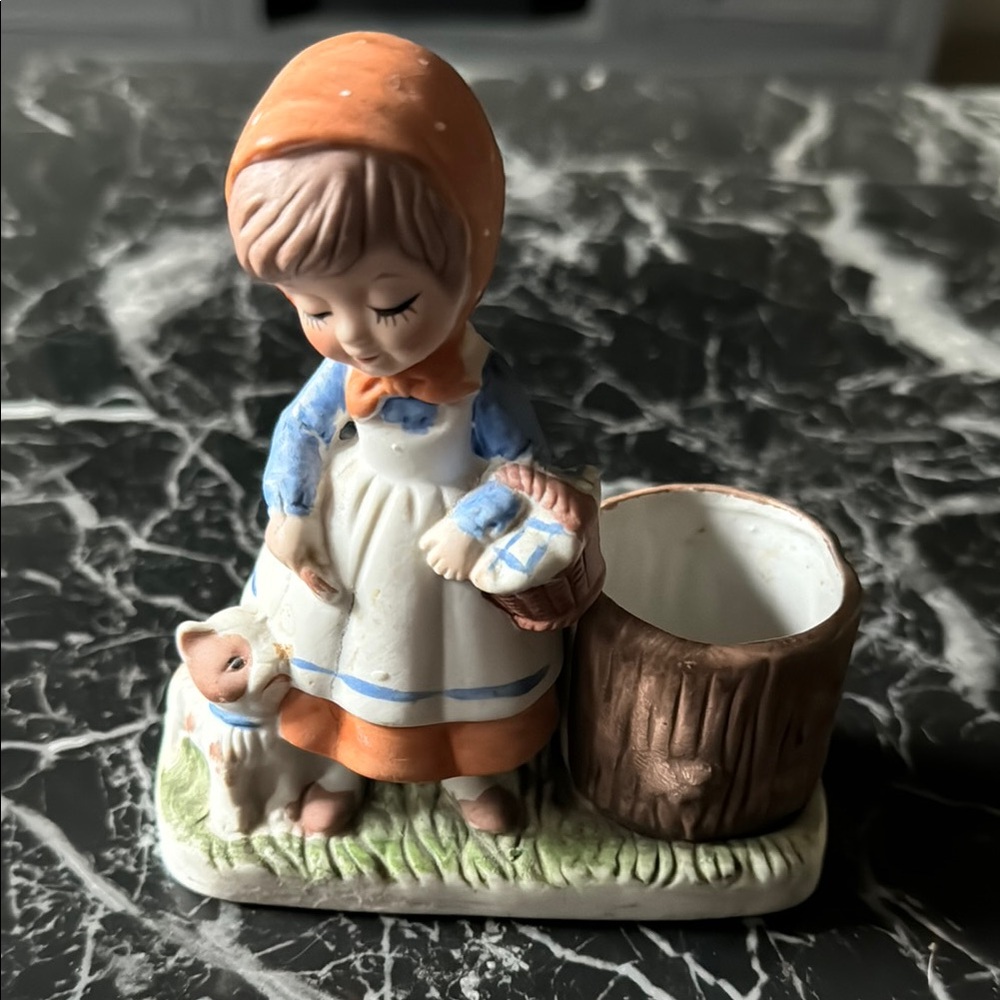 Orange and Brown Ceramic Decor Accent